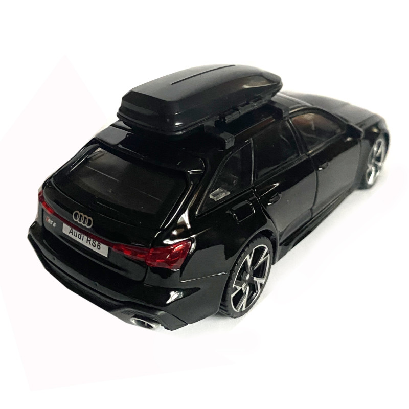 Іграшкова машинка металева Audi RS6, ауді, чорна, звук, світло, відкр двері, багажник, капот, Автоексперт, 1:32, 15*7*5см (ТК-10206/97056)