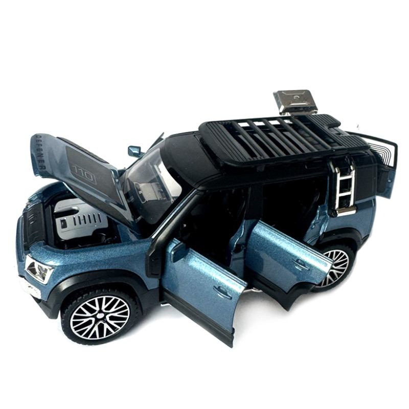 Машинка металева Land Rover Defender Ленд Ровер Дефендер синій 1:32 відкр двері баг капот звук світло 16*6,5*7 см (32206)