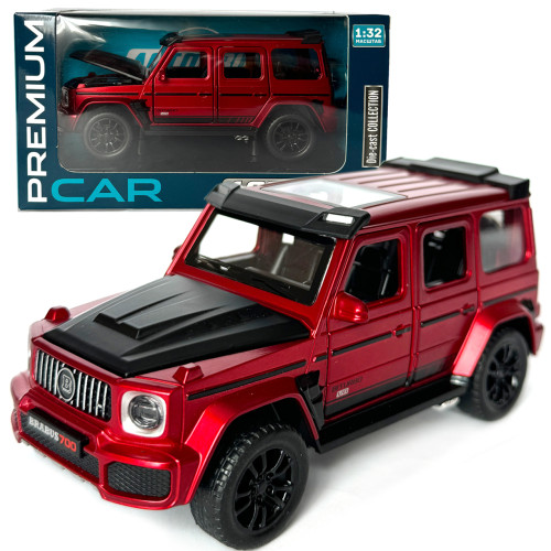 Машинка металева Mercedes-Benz G-Class Brabus 700 мерседес бенс джип червоний 1:32 звук світло інерція відкр двері багажник капот гумові колеса 15*6,5*7см (AP-1738) 