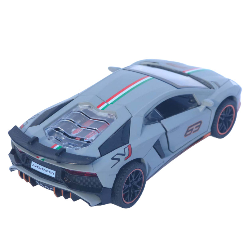 Машинка метал Lamborghini Aventador SVJ АвтоЕксперт сіра 1:32 звук світло 14*6*3,5 см (LF-46301)