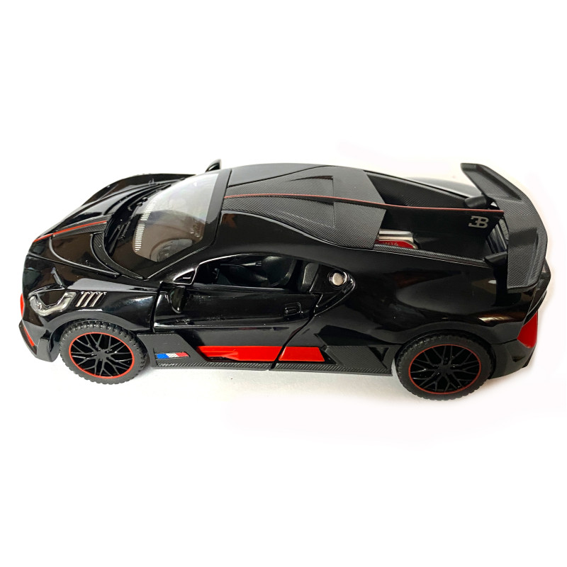 Іграшкова машинка металева Bugatti Divo, Бугатті, чорна, звук, світло, інерція, відкр двері, Автоексперт, 1:32,15*7*5см (ТК-10063)