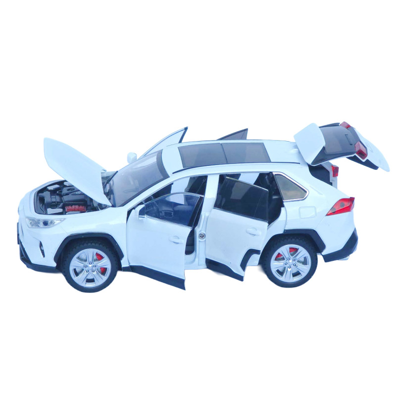 Машинка метал Toyota RAV4 АвтоСвіт біла 1:24 світло звук інерція 20*9,5*7,5 см (АР-2008)