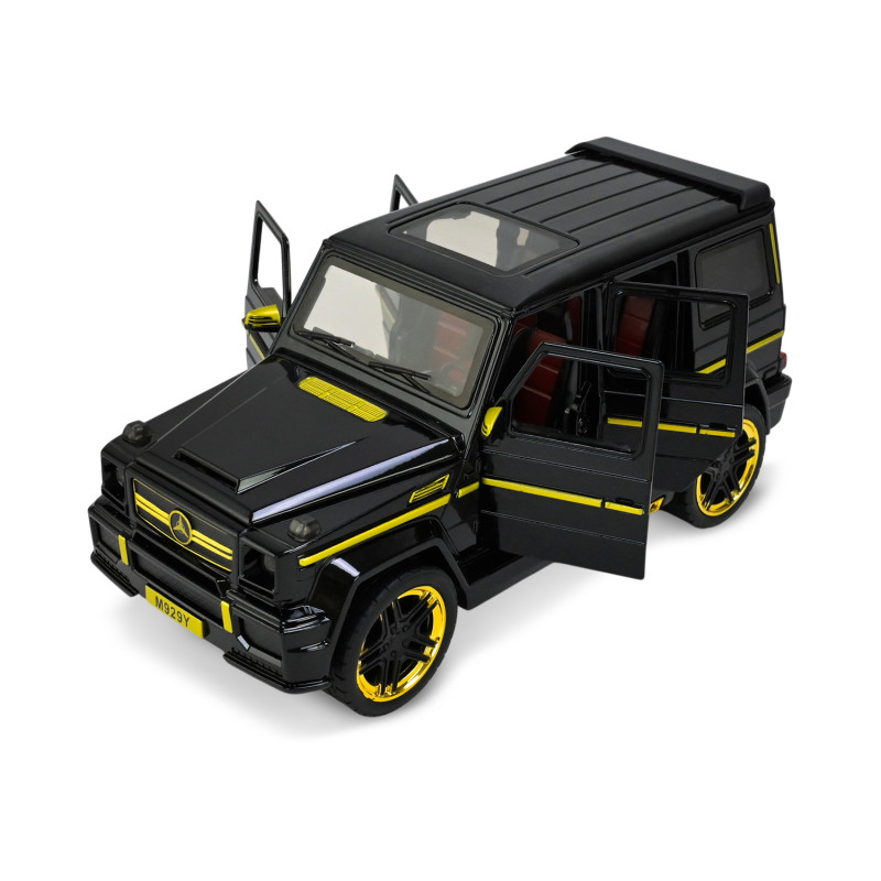 Машинка металл Mercedes-Benz G-Class Gelandewagen черная 1:24 звук свет открыв двери капот багажник (AP7717)
