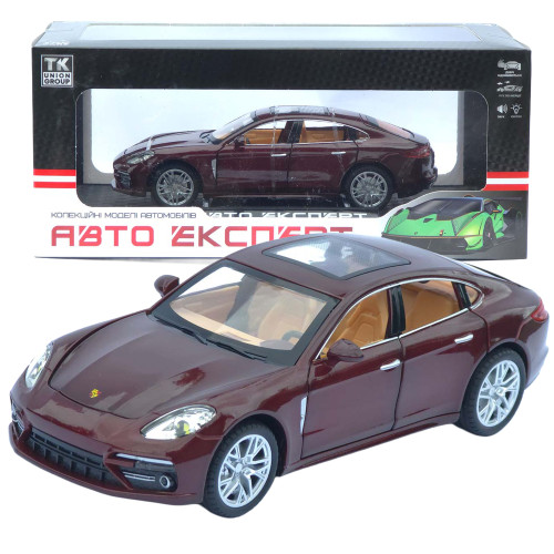 Машинка метал Porsche Panamera АвтоЕксперт бордова 1:24 звук світло інерція 20*7,5*6 см (3120-04)