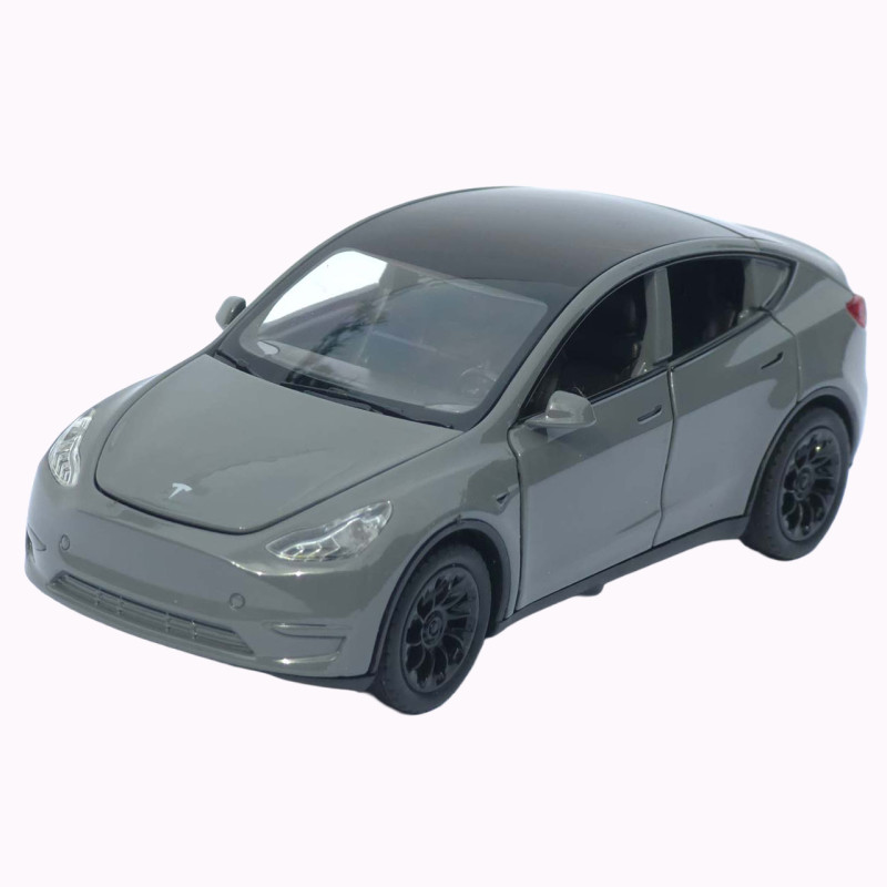 Машинка метал Tesla Model Y сіра 1:32 звук світло відкриваються двері капот багажник (ТК-8321)