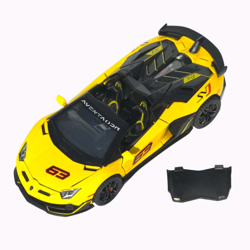 Машинка метал Lamborghini Aventador SVJ АвтоЕксперт жовта 1:32 звук світло 15,5*7*3,8 см (LF-66519)