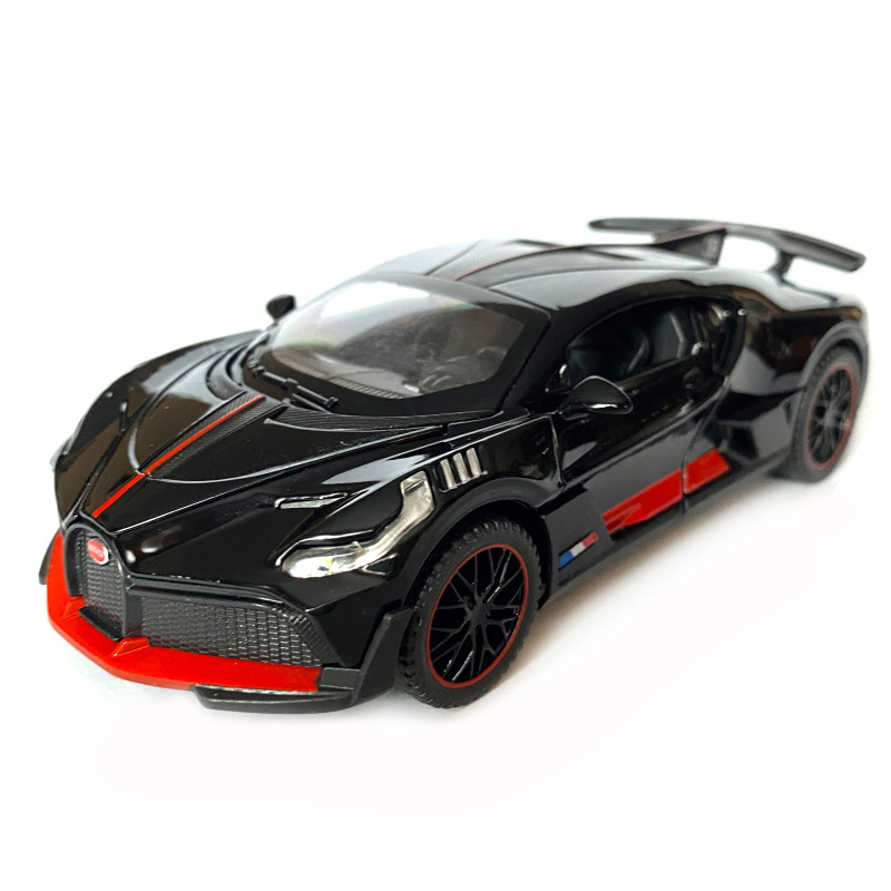 Іграшкова машинка металева Bugatti Divo, Бугатті, чорна, звук, світло, інерція, відкр двері, Автоексперт, 1:32,15*7*5см (ТК-10063)