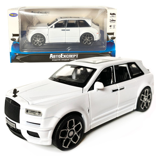 Іграшкова машинка металева Rolls-Royce Ghost BLACK BADGE, ролс ройс, білий, звук, світло, інерція, откр двері, капот, Автоексперт, 1:32,15*8*5,5см (ТК-11056)