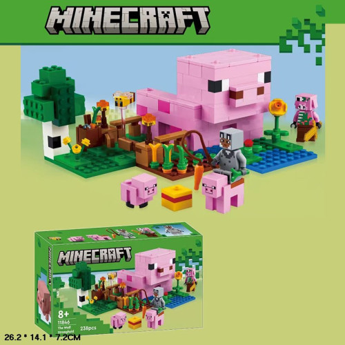 Конструктор Будинок для поросят Minecraft Майнкрафт 238 деталей 26*14*7 см (11846)