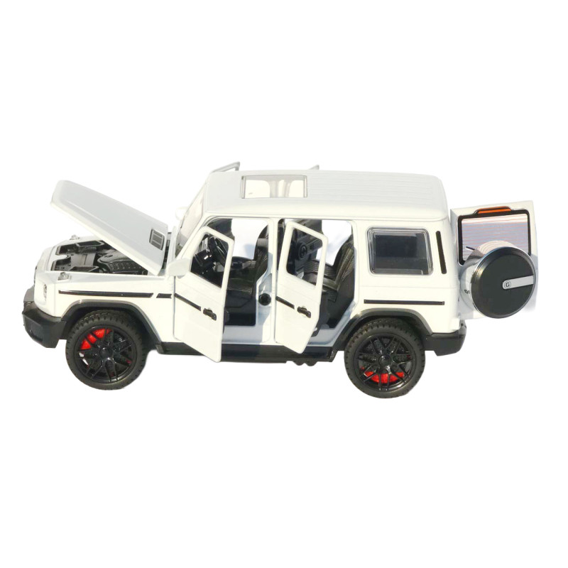Машинка метал Mercedes-Benz G-Class (Гелендваген) АвтоЕксперт біла 1:32 звук світло (LF-80110)