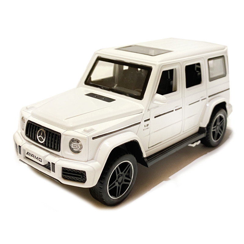 Машинка металева Mercedes Gelandewagen «АвтоЕксперт» 1:32 Мерседес Бенц Гелендваген, Гелік, білий 16*6,5*6,3 см (46455)