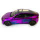 Машинка металева Tesla Model Y Electrocar Тесла Модель Y Електрокар фіолетова 1:24 зарядна станція звук світло відч двері капот багажник гум колеса 18*6*8см (AP-2002)