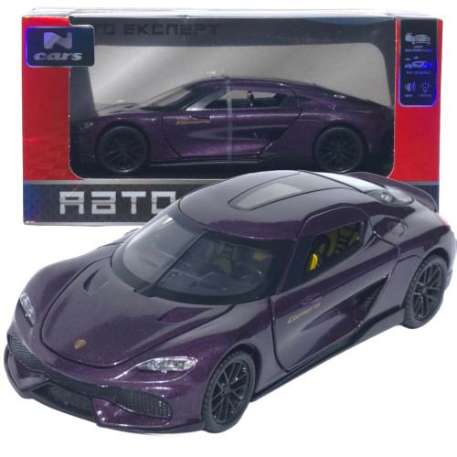 Машинка метал Koenigsegg Gemera АвтоЕксперт фіолетова 1:32 звук світло інерція 15*6*4 см (L-3630-41)