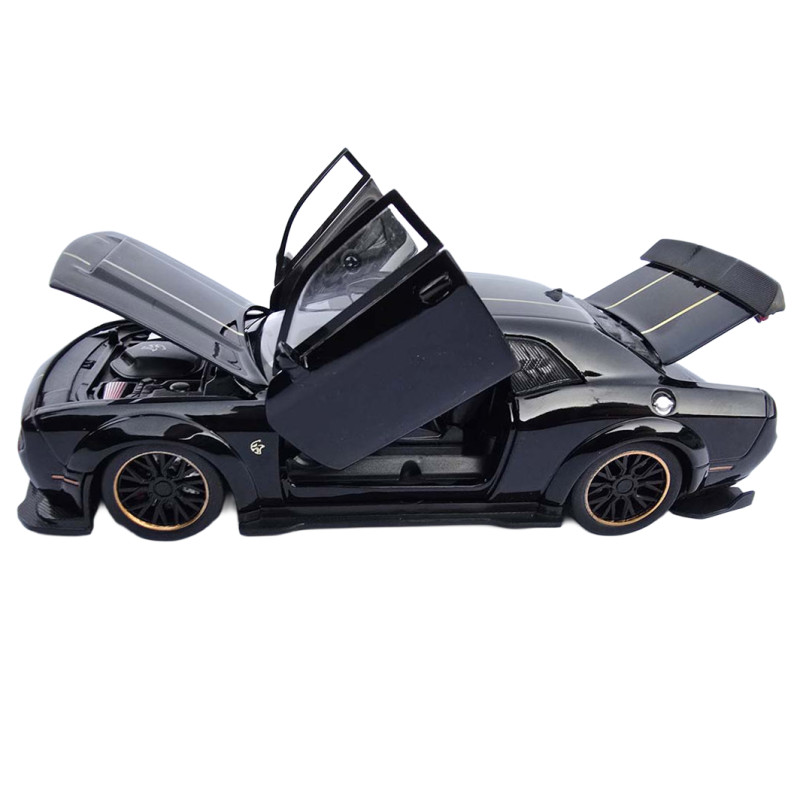 Машинка металева Dodge Challenger SRT Hellcat Додж 1:32 чорний світло звук 16*7*4,5см (23622)