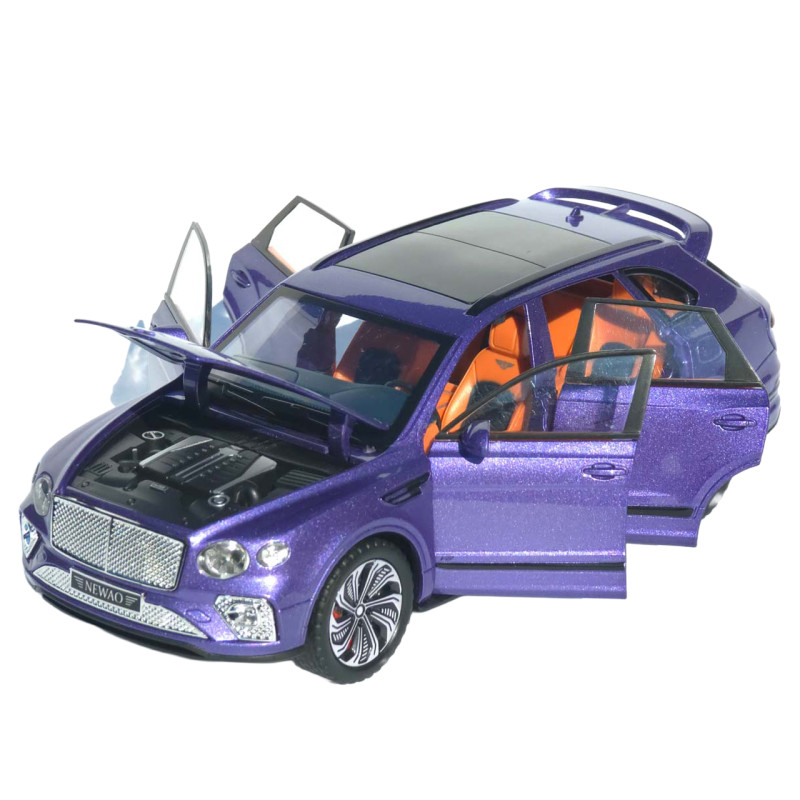 Машинка метал Bentley Bentayga АвтоСвіт фіолетова 1:24 звук світло інерція 21*9*7 см (AP-1897)