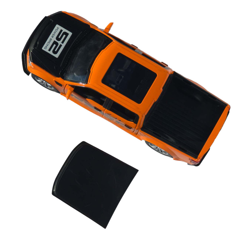 Машинка метал Ford F-150 Raptor помаранчева 1:22 світло звук інерція відч двері капот багажник (TX33912)