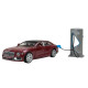 Машинка металлическая Bentley Flying Spur Hybrid красная зарядная станция Автопром 1:38 свет звук 14*5,5*4 см (68718R)
