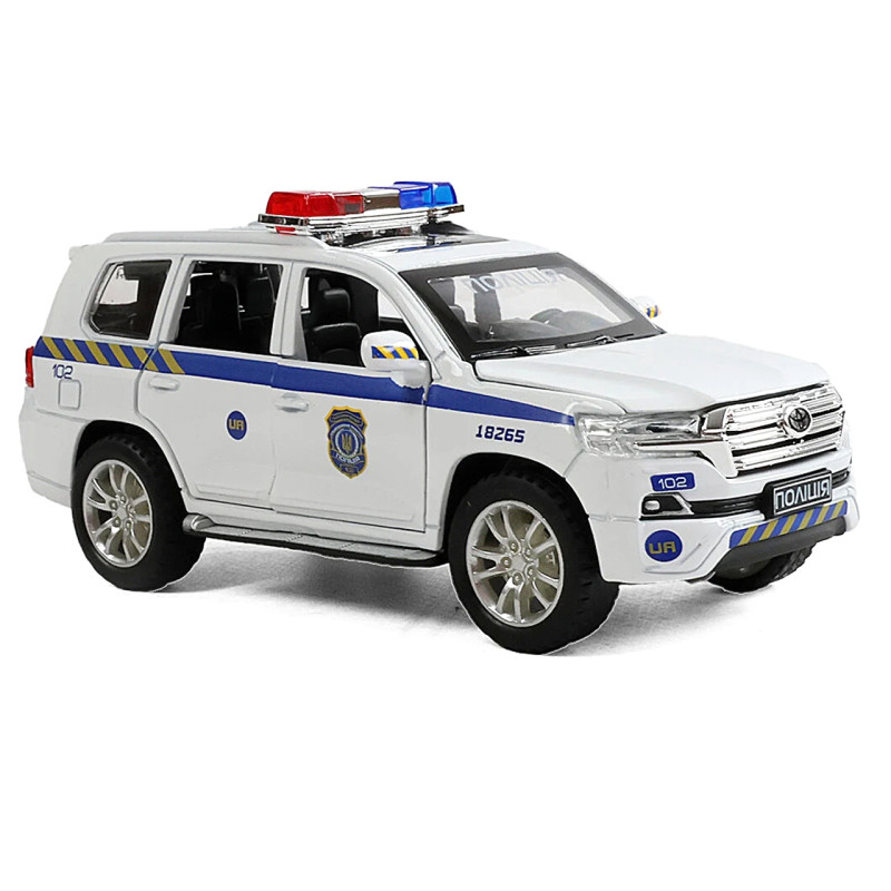 Машина металева поліція Авто Експерт Toyota Land Cruiser 200 1:32 світло звук інерція відч двері баг капот 15*6*6см (41153)