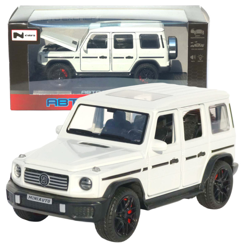 Машинка метал Mercedes-Benz G-Class (Гелендваген) АвтоЕксперт біла 1:32 звук світло (LF-80110)