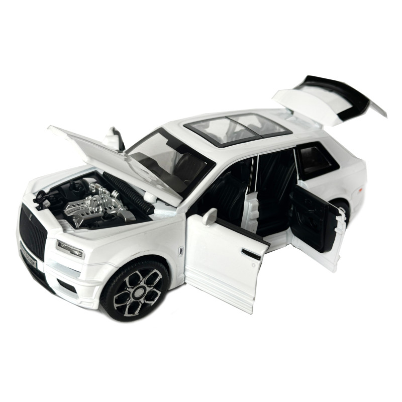 Машинка металева Rolls-Royce Ghost BLACK BADGE ролс ройс білий звук світло інерція відкр двері капот Автосвіт 1:32,15*8*5,5см (AP-2093)