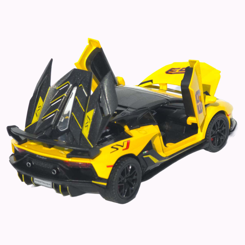 Машинка метал Lamborghini Aventador SVJ АвтоЕксперт жовта 1:32 звук світло 15,5*7*3,8 см (LF-66519)