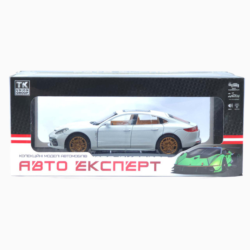 Машинка метал Porsche Panamera АвтоЕксперт біла 1:24 звук світло інерція 20*7,5*6 см (3120-04)