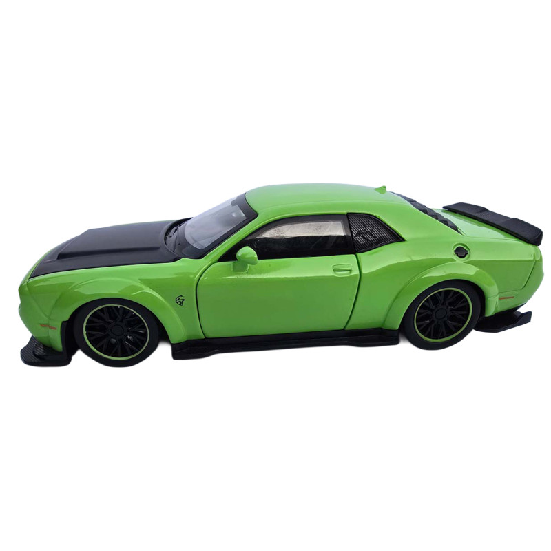 Машинка металева Dodge Challenger SRT Hellcat Додж 1:32 зелений світло звук 16*7*4,5см (23622)