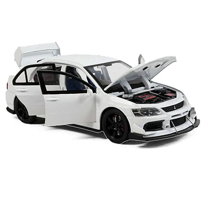 Машинка металл Mitsubishi Lancer Evolution IX серая 1:32 свет звук инерция откр двери баг капот 15*5,5*4,5см (TK-20651)