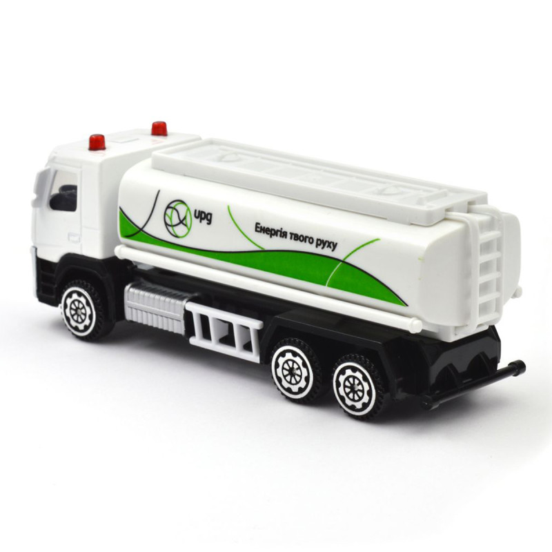 Іграшкова машинка Volvo вольво Газовоз UPG білий метал пластик 11*4*3см (250301)