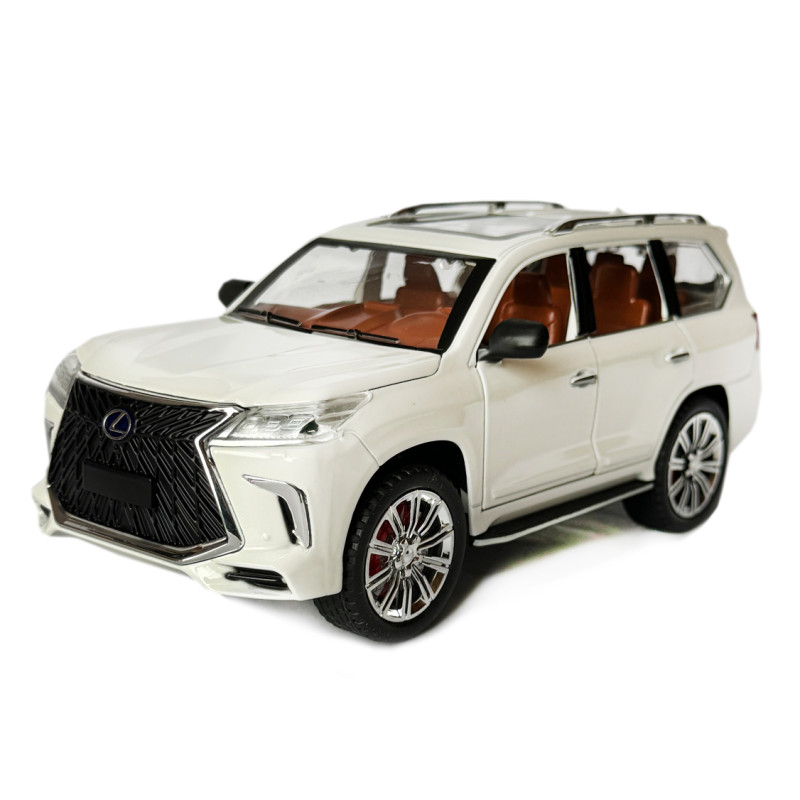 Машинка металева Lexus LX570 Лексус джип 1:24 білий звук світло інерція відкр двері баг капот 20*8,5*9 см (AP-1838)