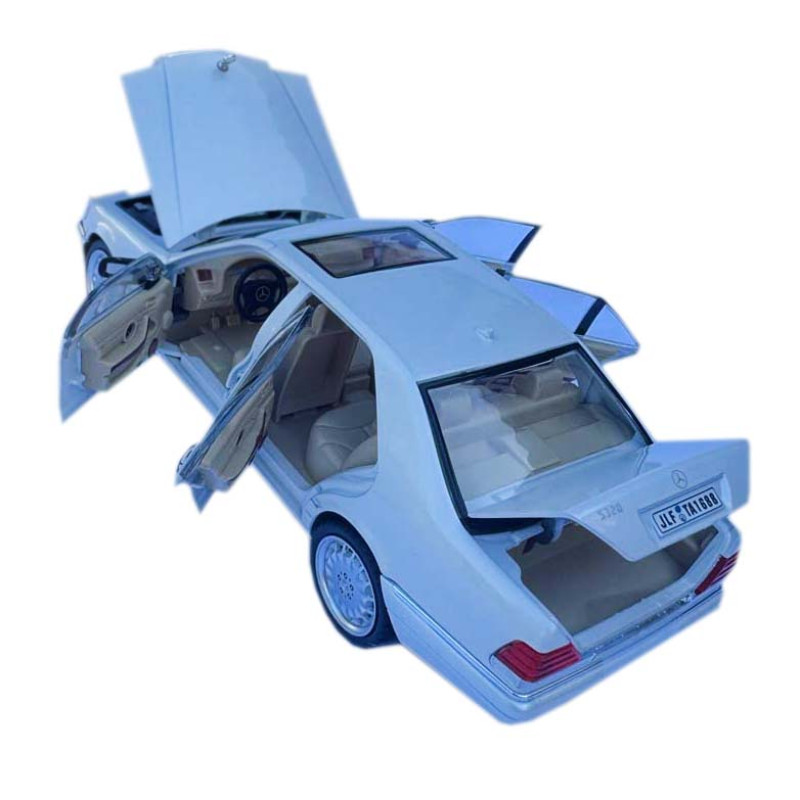 Машинка Mercedes-Benz W140 S біла метал 1:24 звук світло інерція 21*8*6,5см (1130-19)