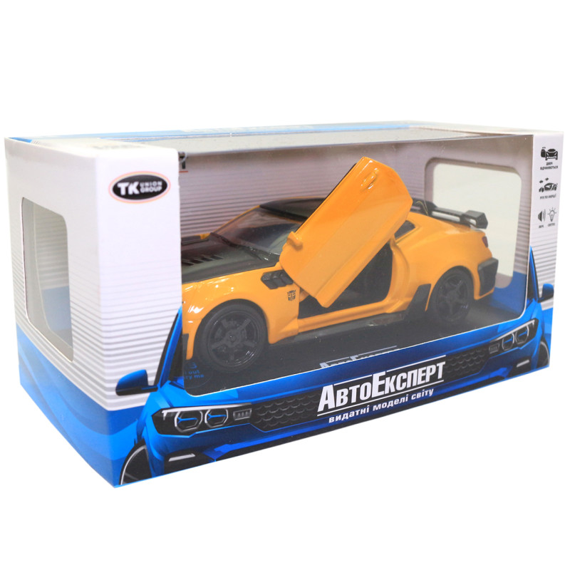 Машинка металева Chevrolet Camaro «AutoExpert» Шевроле Камаро, жовта, звук, світло 15*5*7 см (LF-34698)