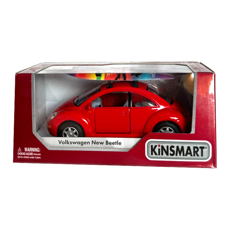 Машинка металева Volkswagen new beetle Фольксваген жук червоний 1:36 відкр двері резинові колеса 12,5*5*6 см (KT5028WS)