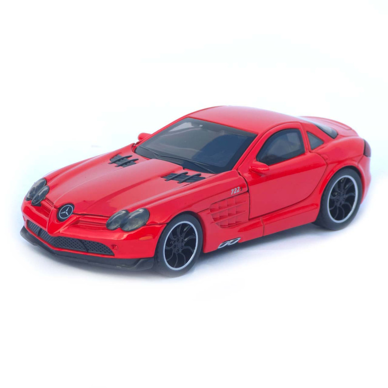 Машинка металл Mercedes-Benz SLR McLaren красная 1:32 свет звук открыв двери капот багаж (TK-31160)