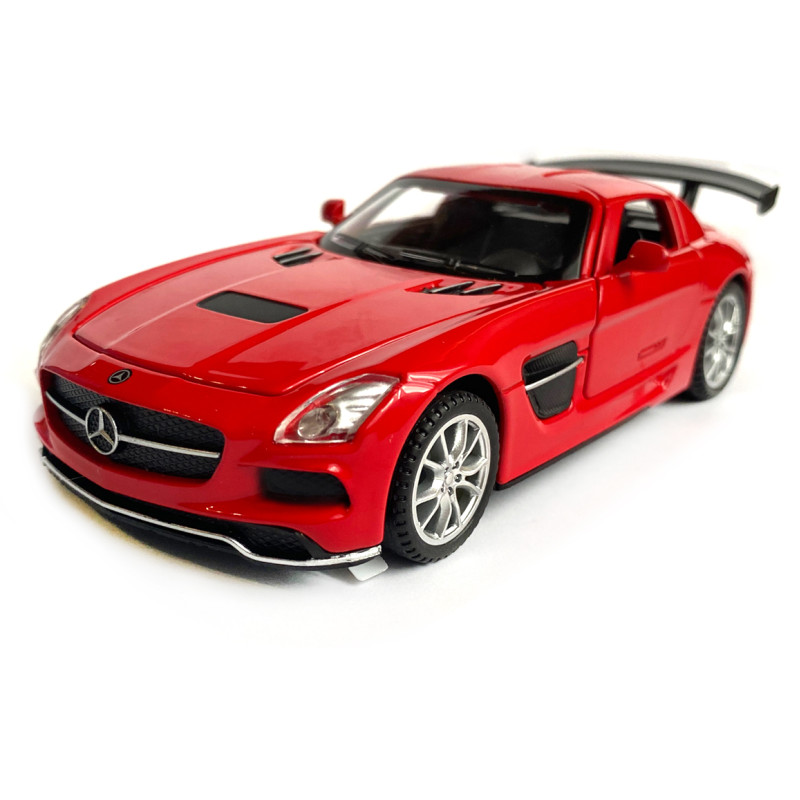 Іграшкова машинка металева Mercedes-AMG GT Black Series АвтоЕксперт, червона, звук, світло, інерція, відкр. двері, капот, багажник, 15*6*5 см (87036)