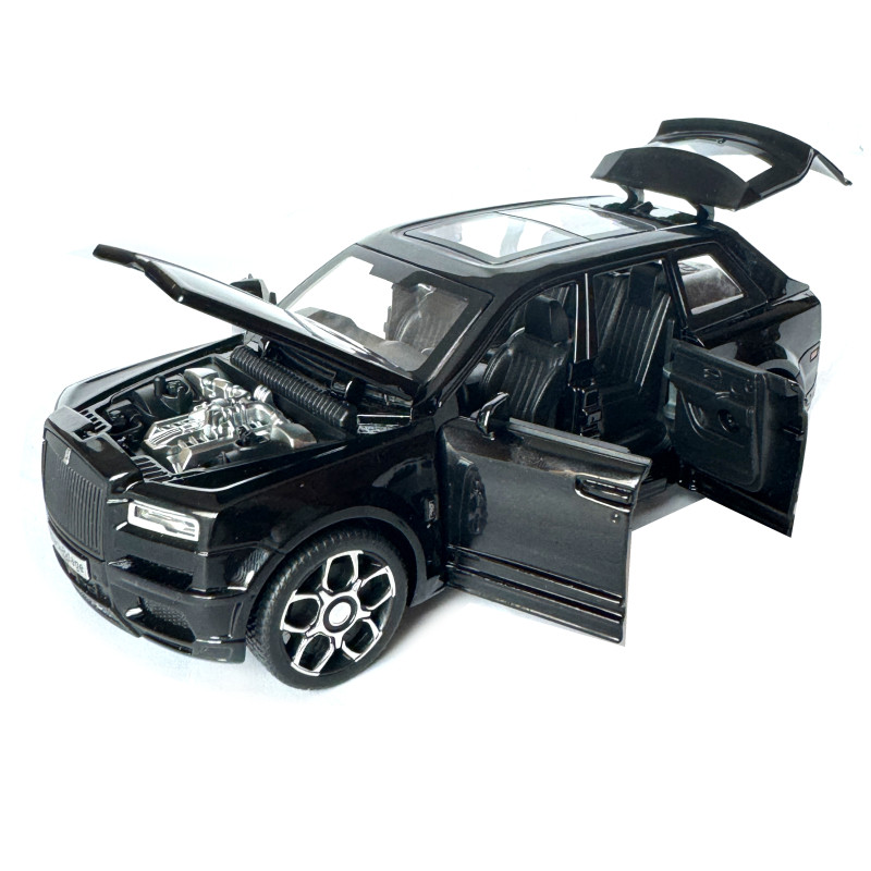 Машинка металева Rolls-Royce Ghost BLACK BADGE ролс ройс чорний звук світло інерція відкр двері капот Автосвіт 1:32,15*8*5,5см (AP-2093)