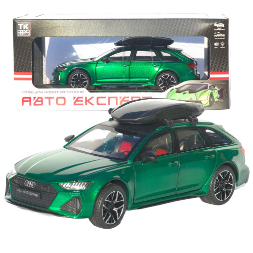 Машинка метал Audi RS6 Avant зелена 1:24 світло звук відкр двері капот багажник (1870-07)