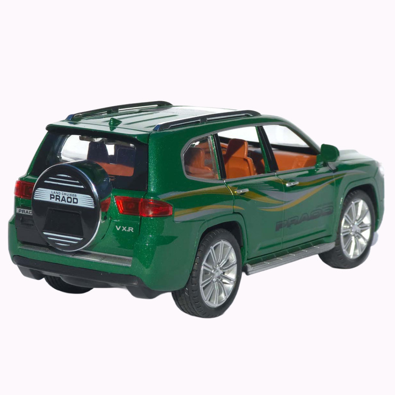 Машинка метал Toyota Land Cruiser Prado АвтоЕксперт зелена 1:24 звук світло відкр двері капот багаж (1200-57)