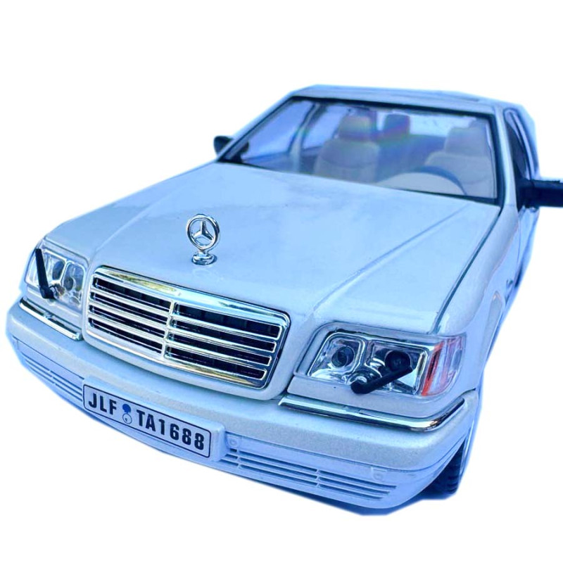 Машинка Mercedes-Benz W140 S біла метал 1:24 звук світло інерція 21*8*6,5см (1130-19)