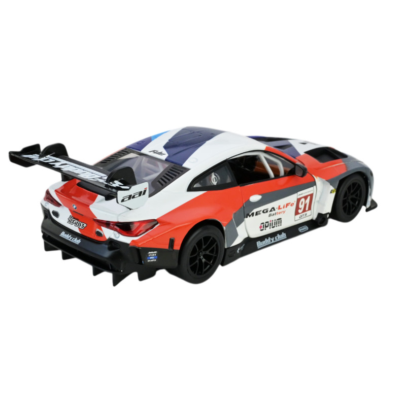 Машина метал BMW M4 GT3 Sport БМВ Автопром синя 1:24 світло звук відкр дв 21*9*5,5 см (68282A(B))