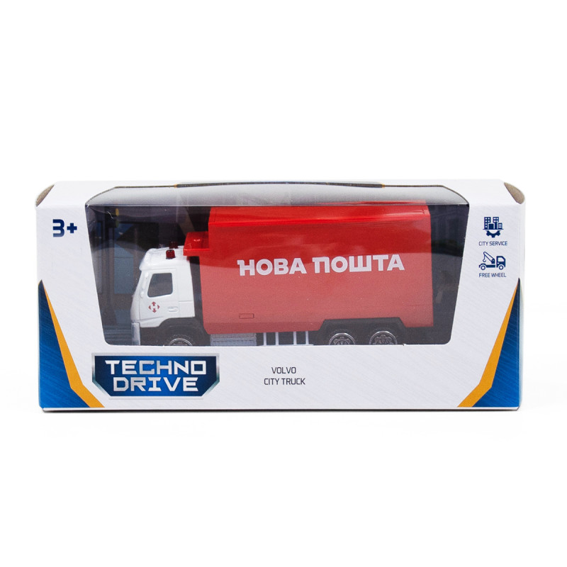 Машинка Нова пошта метал, пластик, дитяча Volvo, TechnoDrive, 3*11*5см ( 250299)