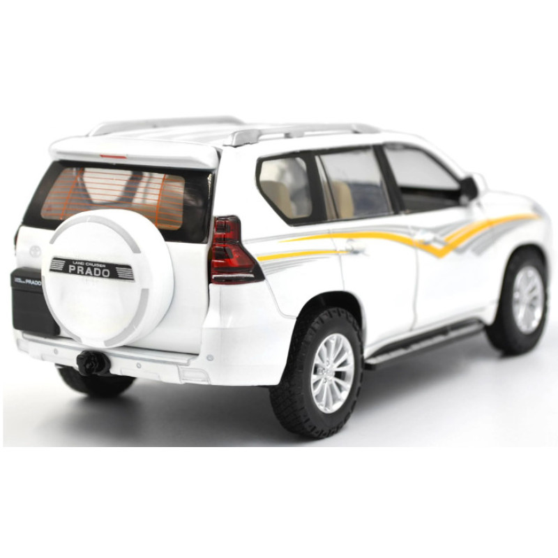 Іграшкова машинка металева Toyota Land Cruiser Prado Автопром Тойота джип 1:24, біла, 20*7*8 см, (68270)