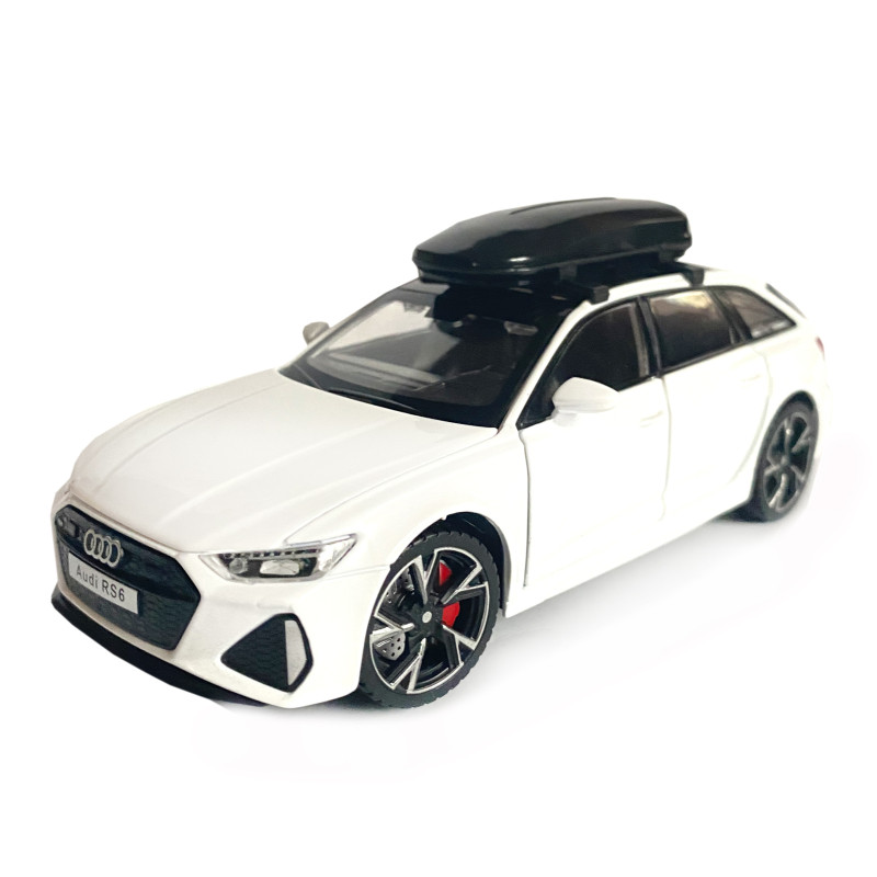 Іграшкова машинка металева Audi RS6, ауді, біла, звук, світло, відкр двері, багажник, капот, Автоексперт, 1:32, 15*7*5см (ТК-10206)