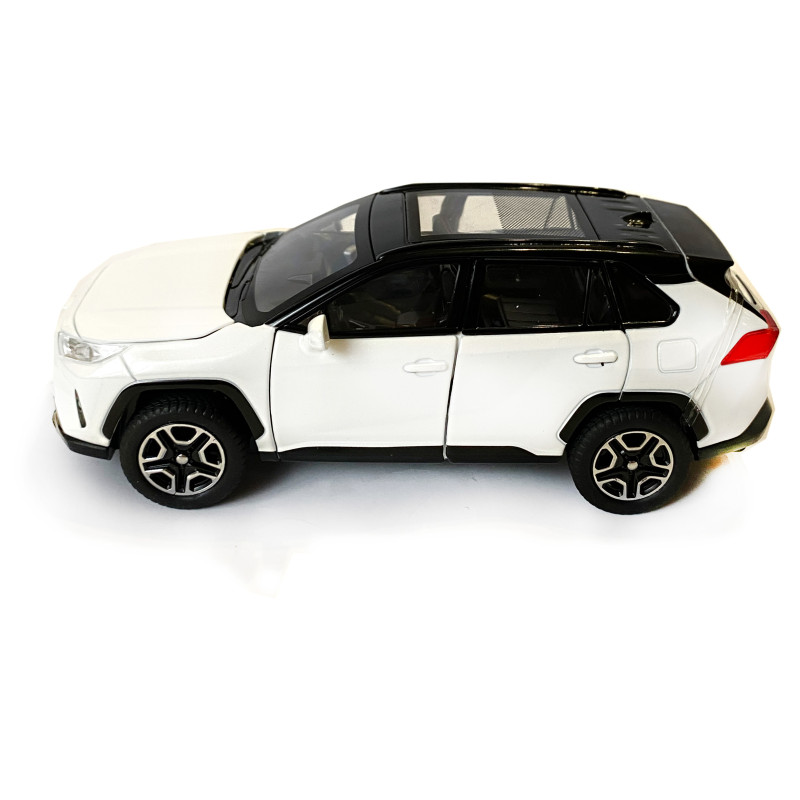 Машинка металева Toyota RAV4 Sport Тойота рав 4 спорт біла 1:32 звук світло інерція відкр двері багажник капот гумові колеса 15,5*7*6см (AP-1967)