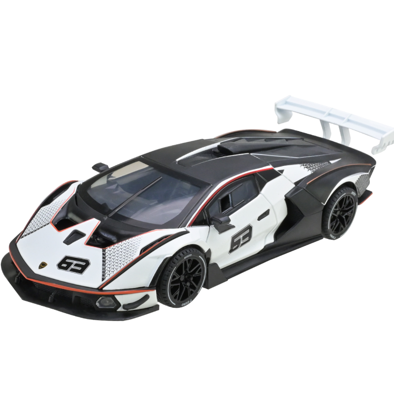 Машинка металева Lamborghini Essenza SCV12 Автопром біла 1:24 світло звук відкр двері 22*8,5*4,5 см (AP7700)