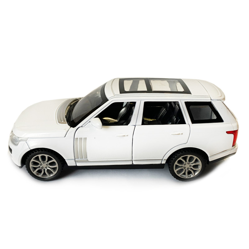 Машинка металева дитяча Range Rover, Рендж Ровер, білий, Автоексперт, 1:32, звук, світло, інерція, відкриваються двері багажник капот, 15*7*6 см. (48697W)