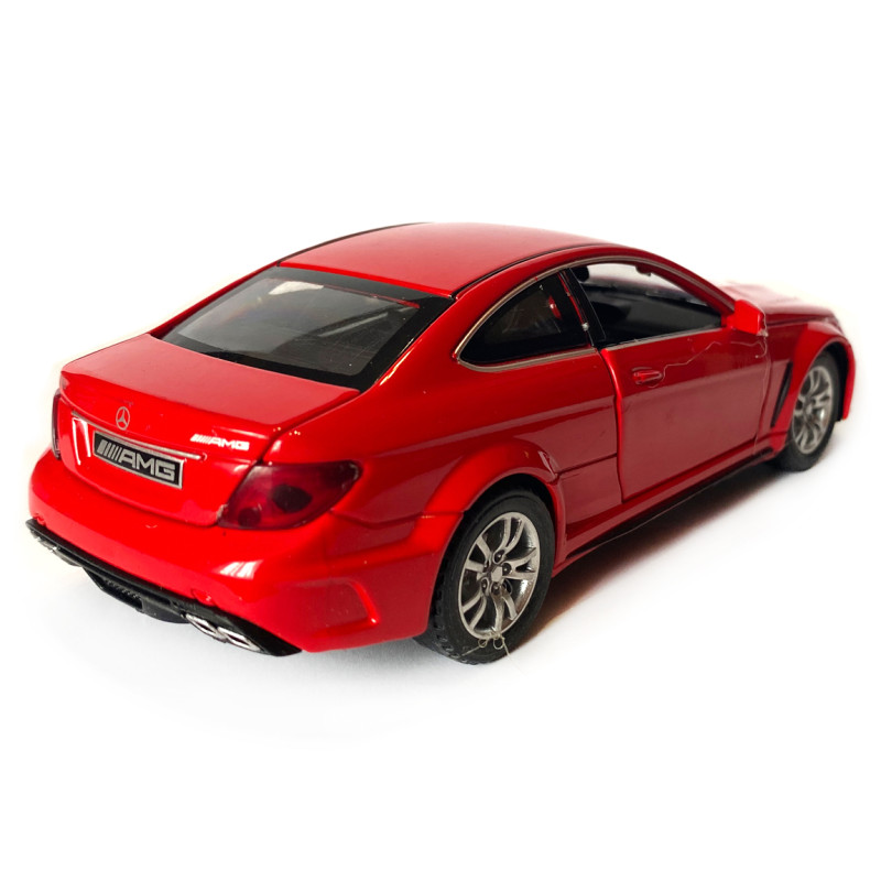 Машинка металева дитяча Mercedes AMG C63 Мерседес, Авто Експерт, червона, металопластик, 1:32, світло, звук, інерція, відч. двері, багажник, капот, 15*6*4,5 (76474)