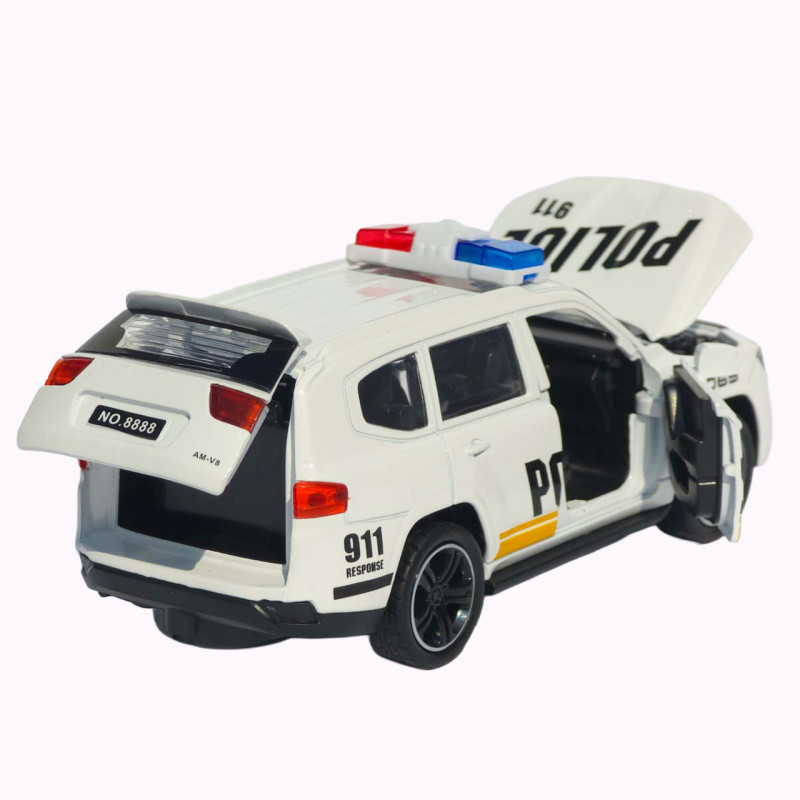Машинка метал поліція Toyota Land Cruiser 300 АвтоЕксперт біла 1:32 світло звук 14,5*7*6,5 см (MG-94077)