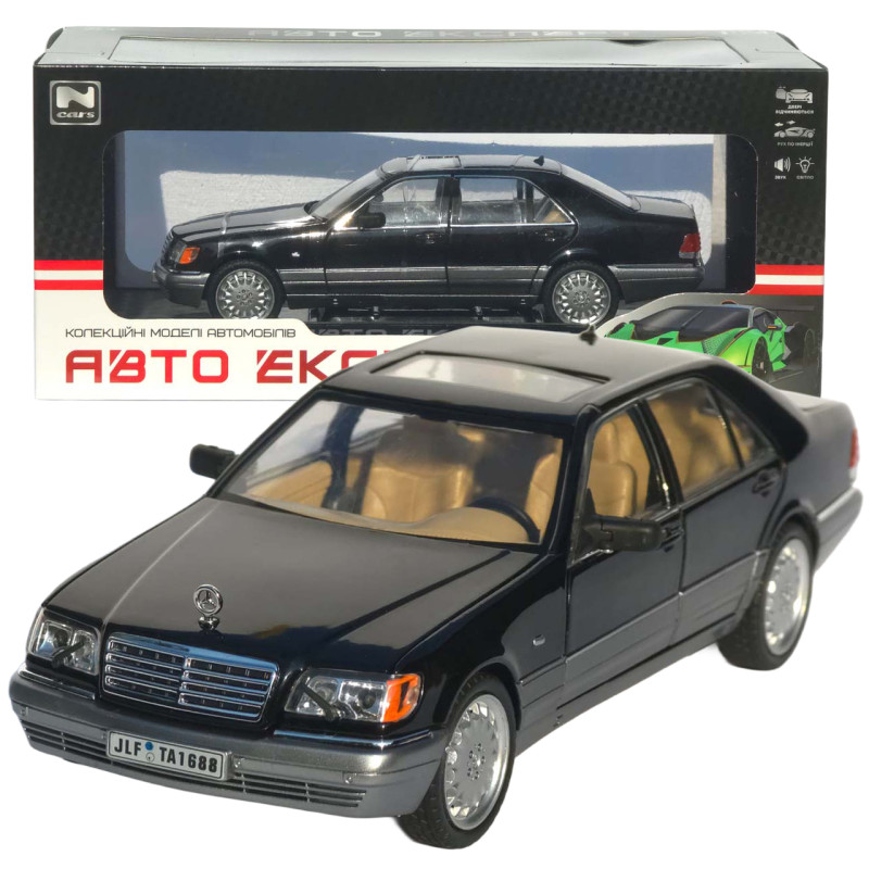 Машинка метал Mercedes-Benz S-Class W140 АвтоЕксперт чорна 1:24 звук світло 21*8*6,5 см (G9765-42)