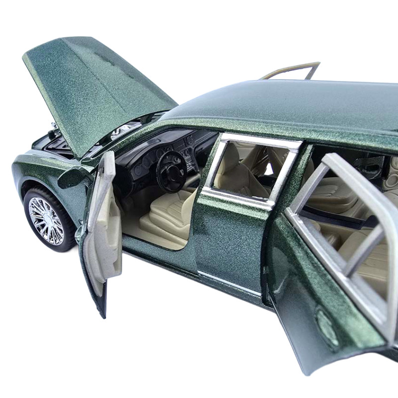 Машинка метал Bentley Mulsanne зелена Бентлі Мульсан лімузин 1:24 звук світло 20*5,5*5см (RS-52405)